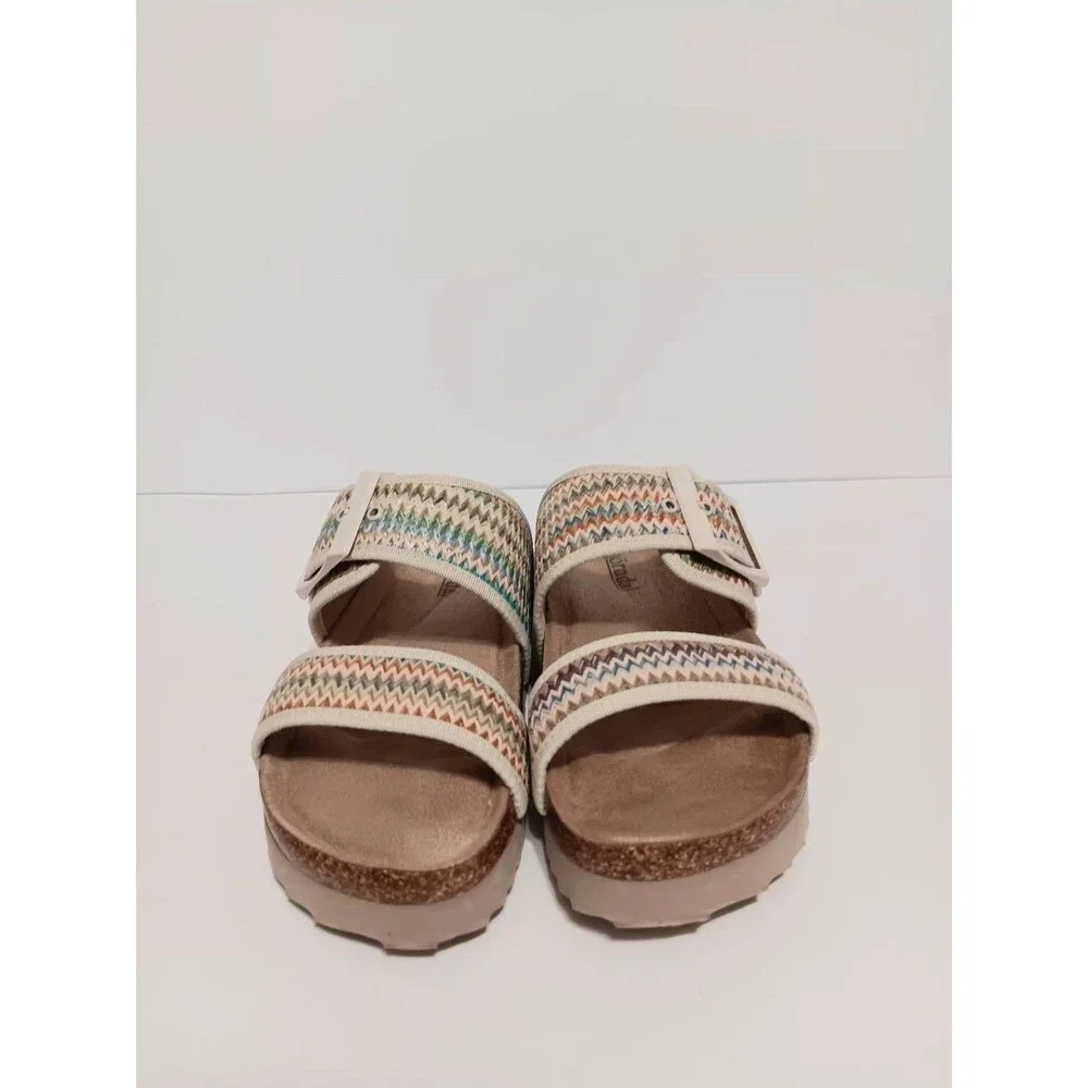 Bjorndal Anne Marie Woven Footbed Sandals Multicolored Strap Corked Sole Sz 7M